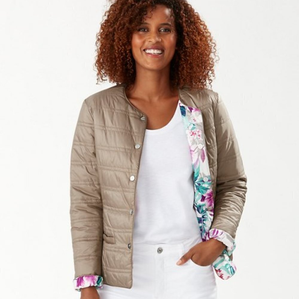 NWT Tommy Bahama Hermosa Reversible Puffer Jacket Size M - Picture 15 of 15